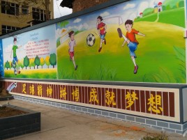 黄龙墙体彩绘让生活更有品味